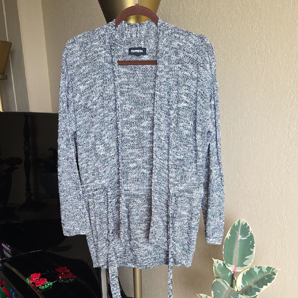 Express Women's Black and White Cardigan